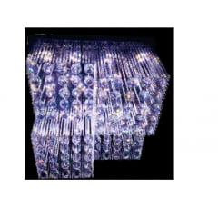Lustre Cristal Duplo Quadrado - 09 Soquetes E-14